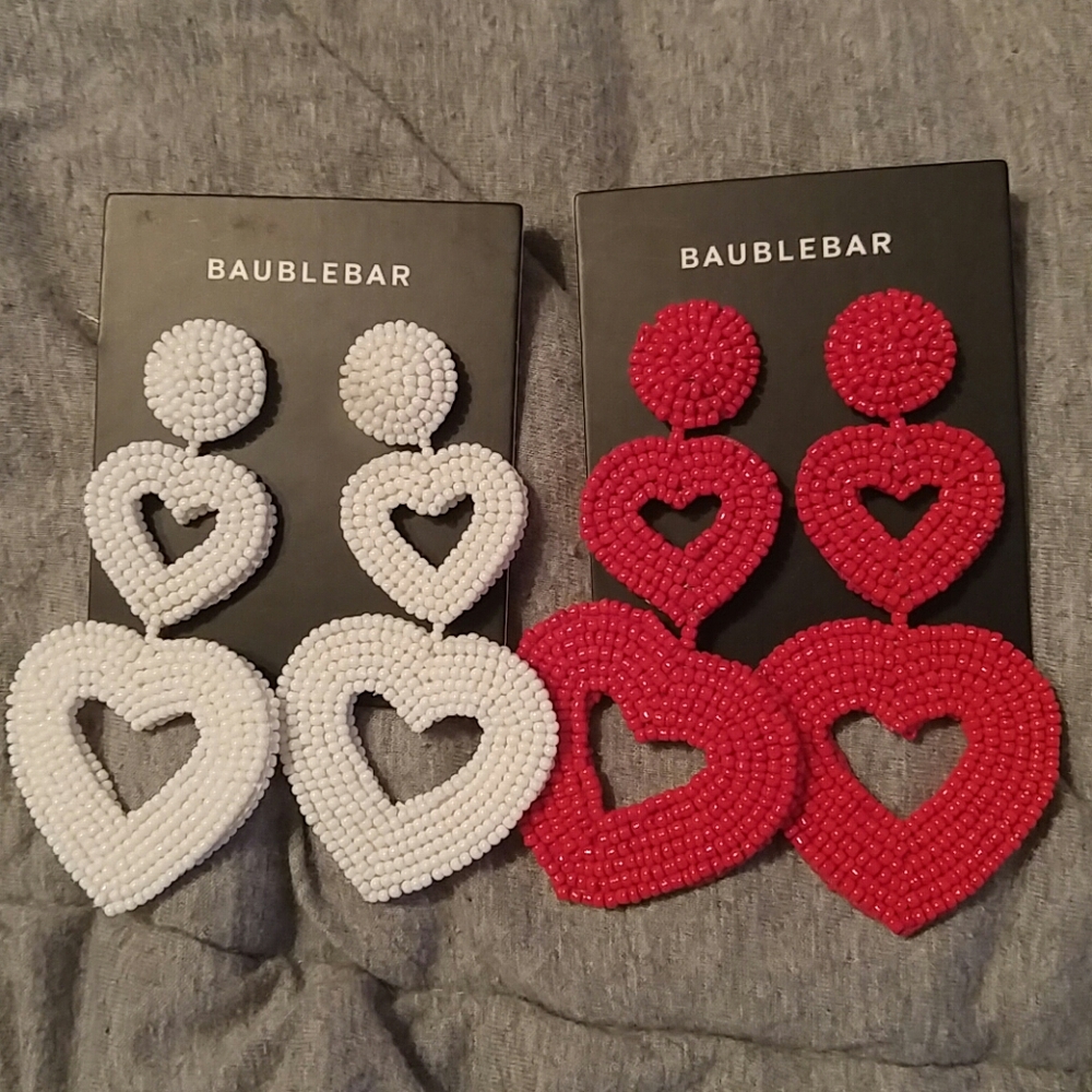 BaubleBar Beaded Heart Dangle Earrings - Picture 3 of 3